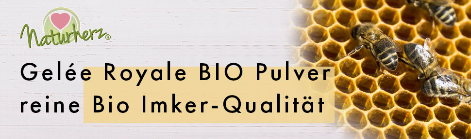 Bio Gelee Royal Pulver von Naturherz® - 100% rein, lyophilisiert/gefriergetrocknet & konzentriert