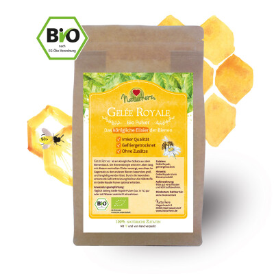 Gelee Royal BIO Pulver - 100% reine Bio Imker-Qualität ohne Zusätze 50 g
